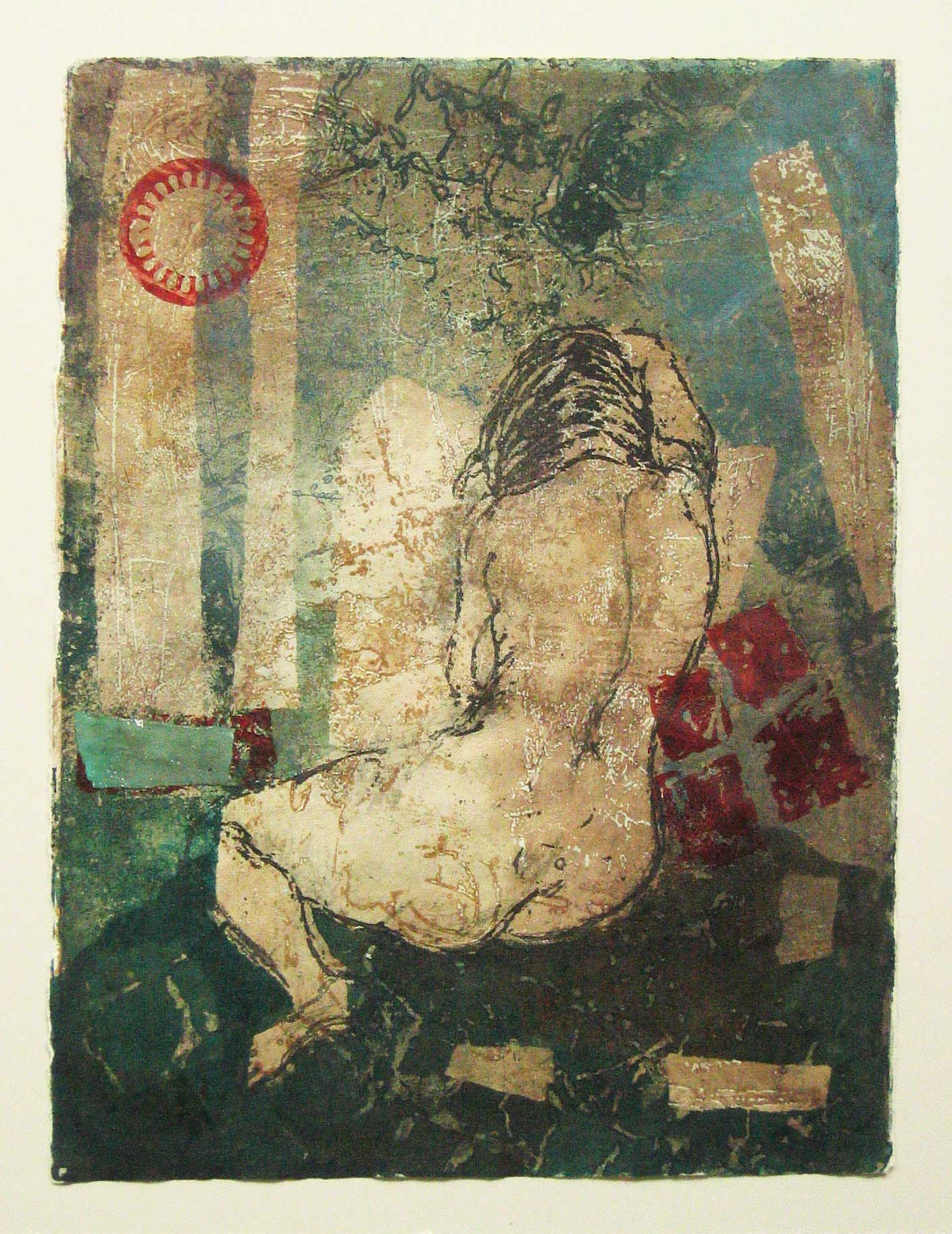 Estampe contemporaine Nu féminin par Aga Werner