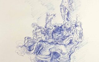 Dessin d'architecture la fontaine de Nantes