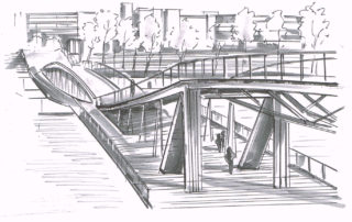 Architecture contemporaine Cours de dessin en ligne Passerelle Simone-de-Beauvoir