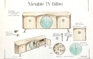 Dessin - design Meuble TV Bilbo-Seignior des Anneaux -design by Aga Werner