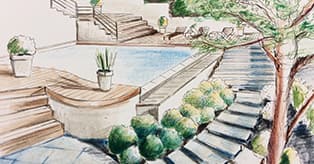 Croquis architecture paysage cours Paris