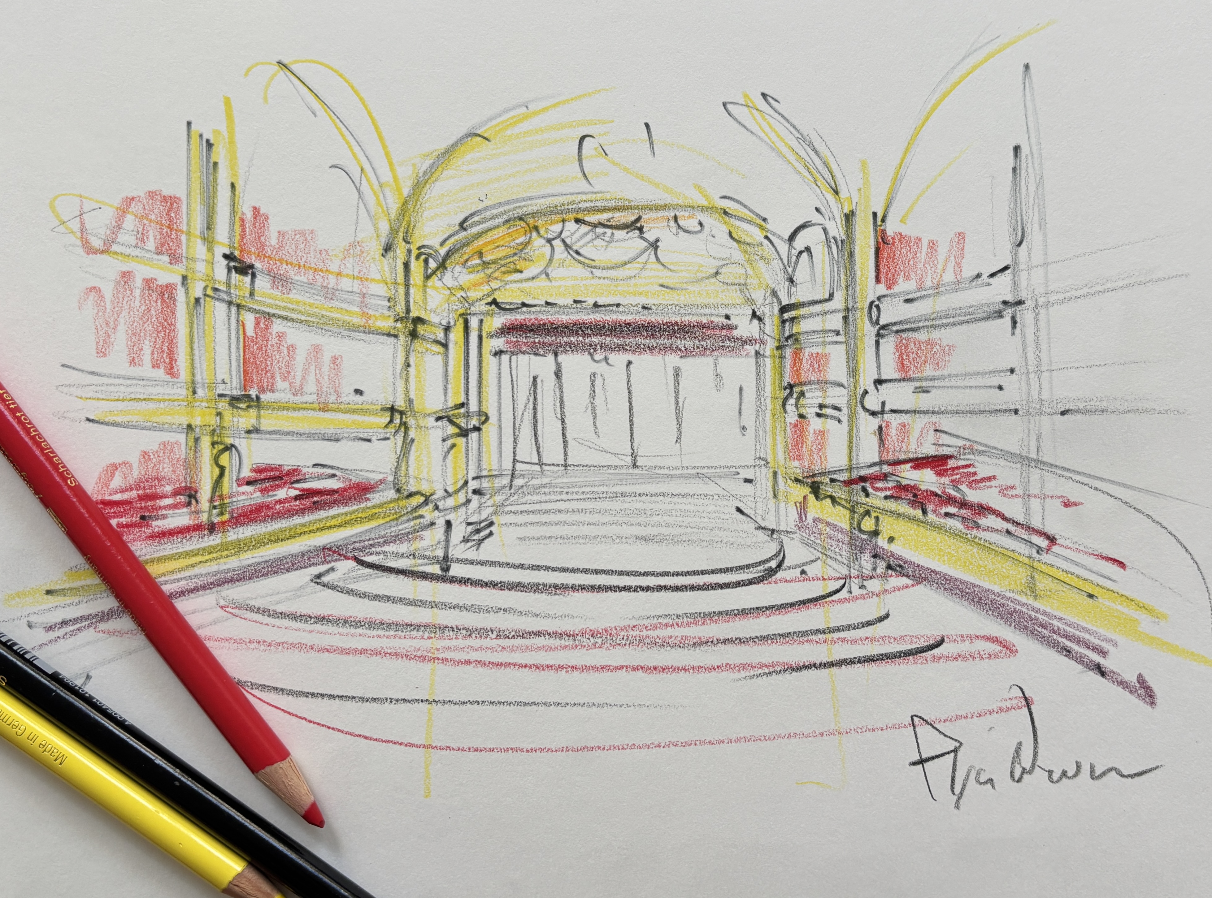 Opéra-en- perspective-atelier-dessin-aga-werner-atelier3113 Journée Europeenne du Patrimoine Opéra Comique Atelier de dessin
