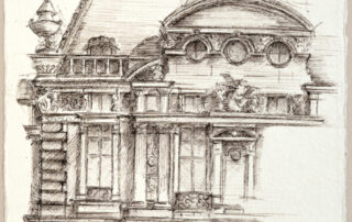 Dessin d'architecture patrimonial-Louvre
